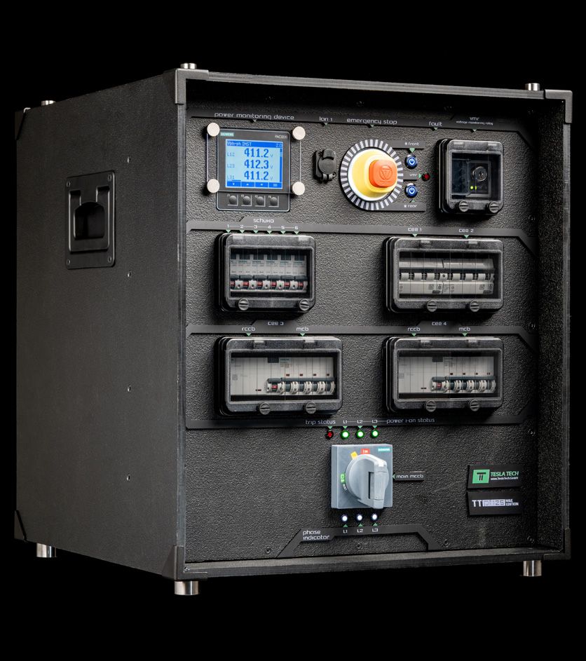 MCB and selective RCCB protecting a CEE 63A output