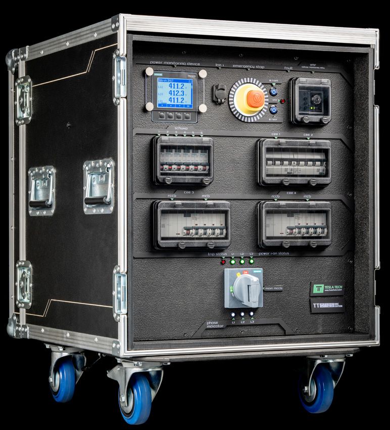 MCB and selective RCCB protecting a CEE 63A output